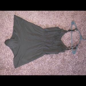 Buckle olive green romper